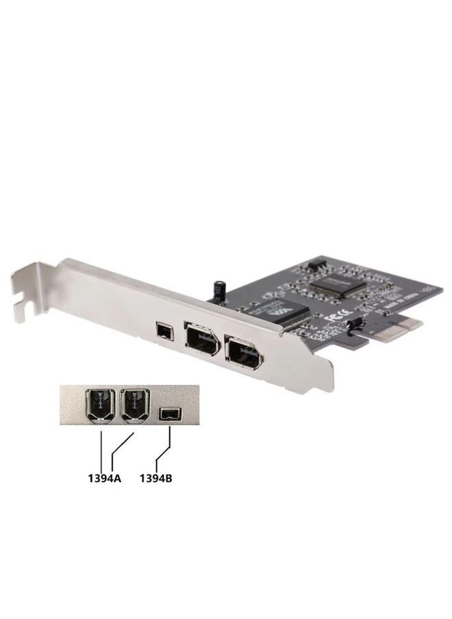 BURAQ PCI-E 3 Ports 1394a 1394b Firewire Expansion Card 2 x 6 Pin + 1 x 4 Pin for Desktop PC  - Image 2