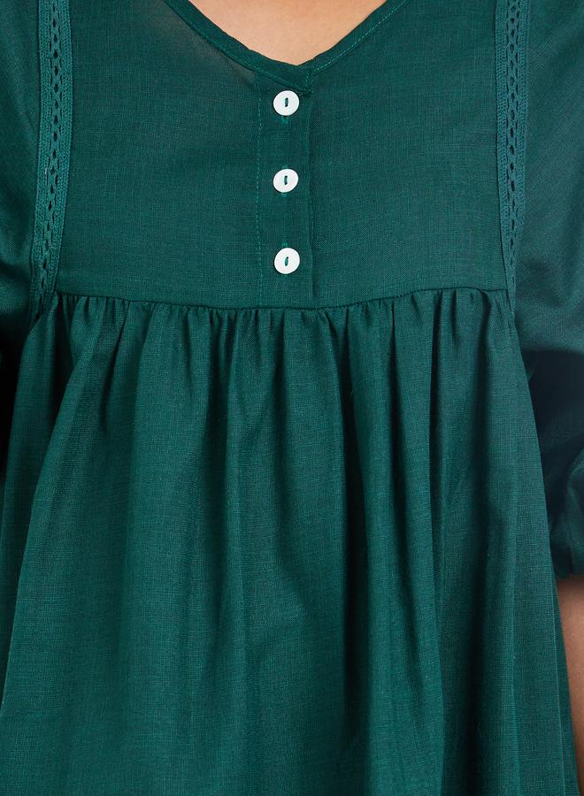 Styli Green V Neck Maxi Dress - Image 4