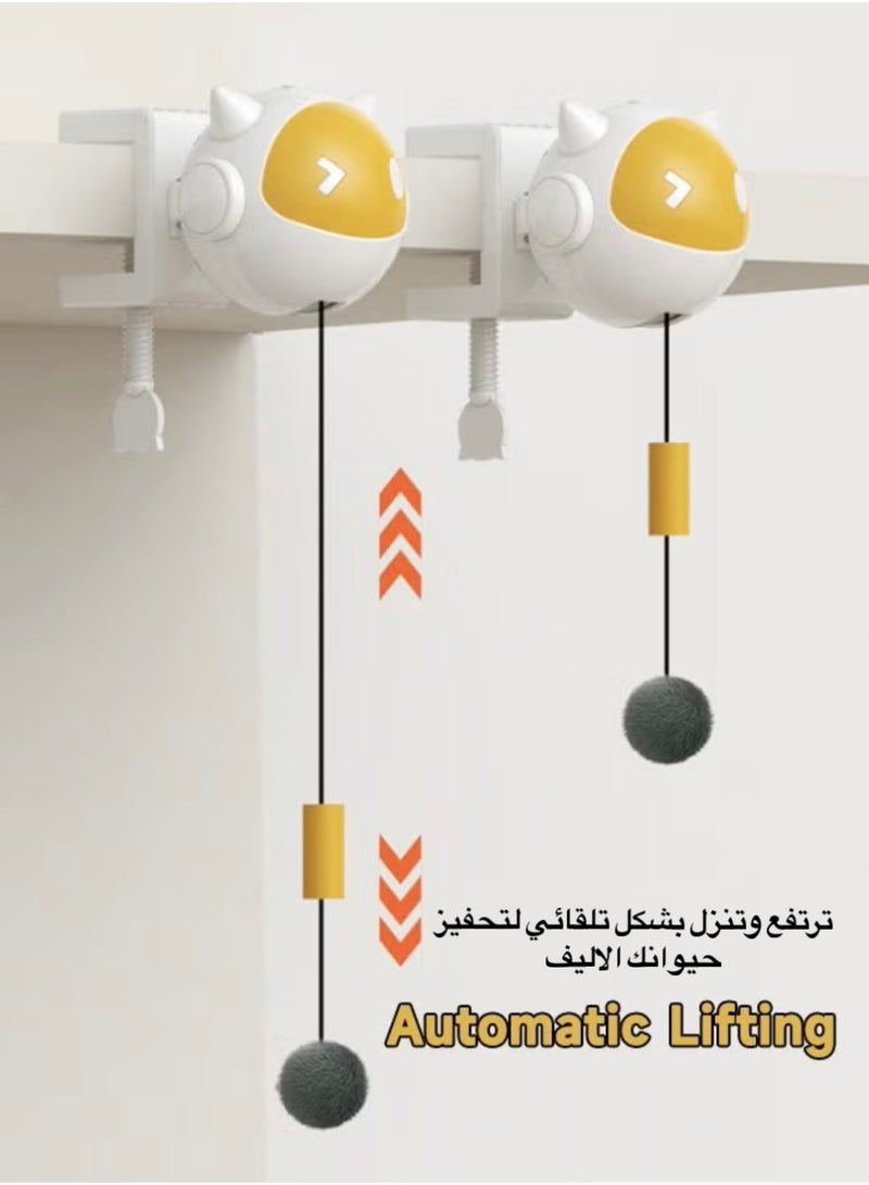 Smart Interactive Hanging Cat Toy, automatically moves up and down to stimulate your cat, battery operated (batteries included), self-moving electronic cat toy equipped with an automatic ball lifting and lowering mechanism, stimulation and entertainment toy for indoor cats, operates with one-button control - Image 2