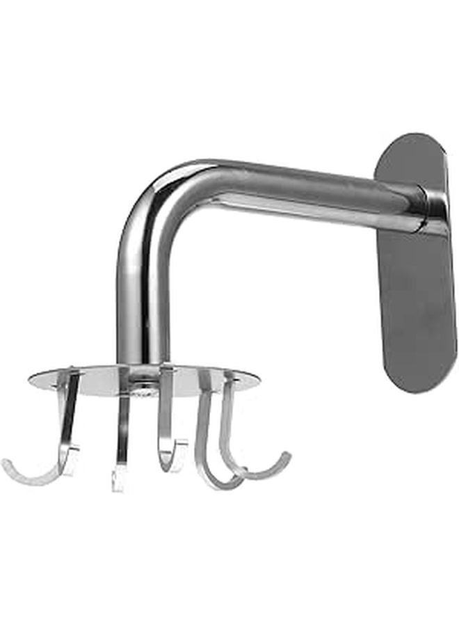 6Pcs Stainless Steel Rotating Wall Hooks Heavy Duty Hangers For Kitchen Bathroom Towels - Image 1