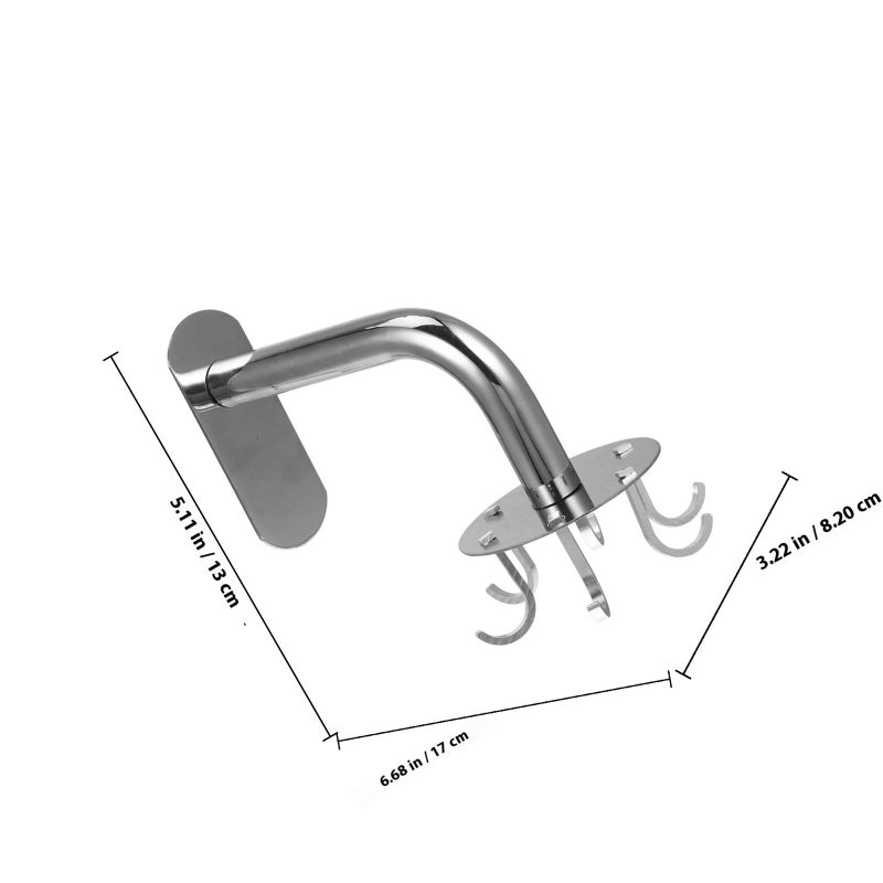 6Pcs Stainless Steel Rotating Wall Hooks Heavy Duty Hangers For Kitchen Bathroom Towels - Image 3