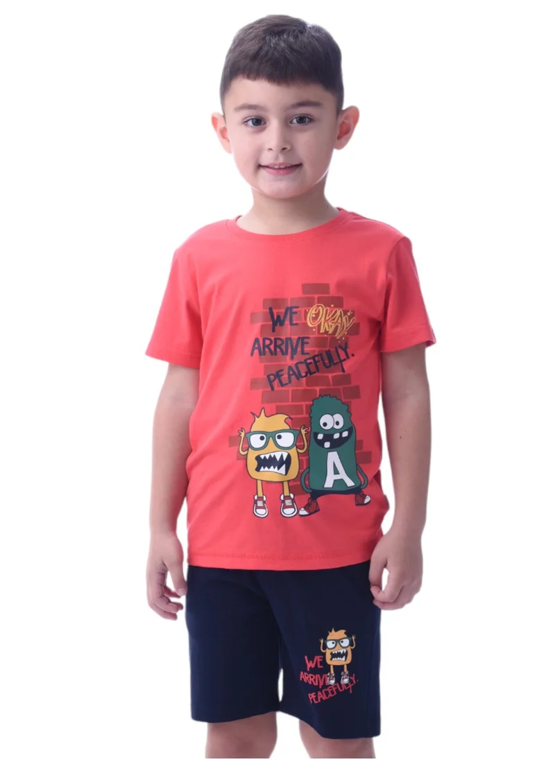 victor and jane Kids Boys Set Comfortable 2-Piece T-Shirt & Shorts Set- multicolor