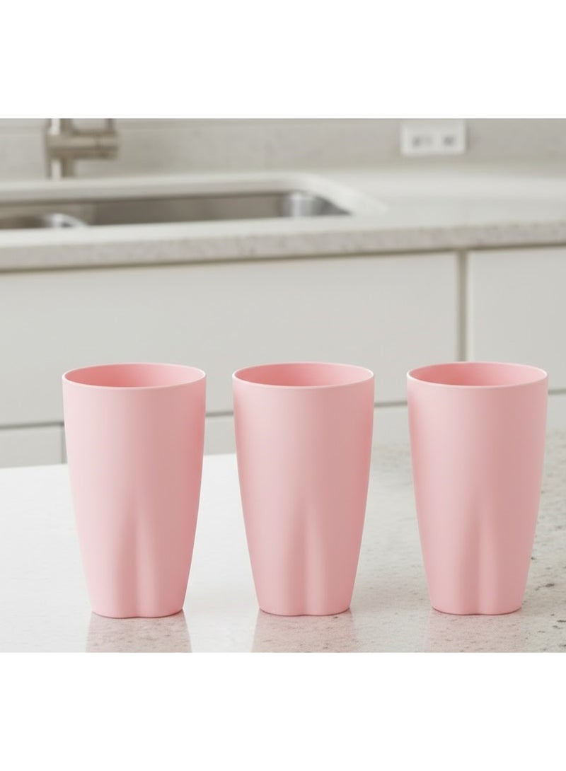 3-piece plastic cup set - 650ml - Code 620 - Microwave and freezer safe