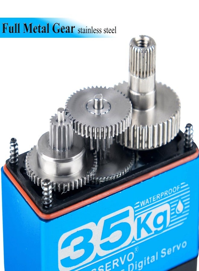 Stemedu 2pcs DS3235 PRO 35KG Waterproof Digital Servo Motor Coreless High Torque Servo with Stainless Steel Gear & 25T Horn, 270° Control Angle for 1/8 & 1/10 RC Climbing Cars IP66 Rated PWM Control - Image 3