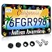 Toykee License Plate Frames for Women Autism Awareness Car Plate Holder Cover Color Puzzle Palms Metal Tag Frame Stainless Steel Car Accessories Front Rear Plate Decor - Image 2