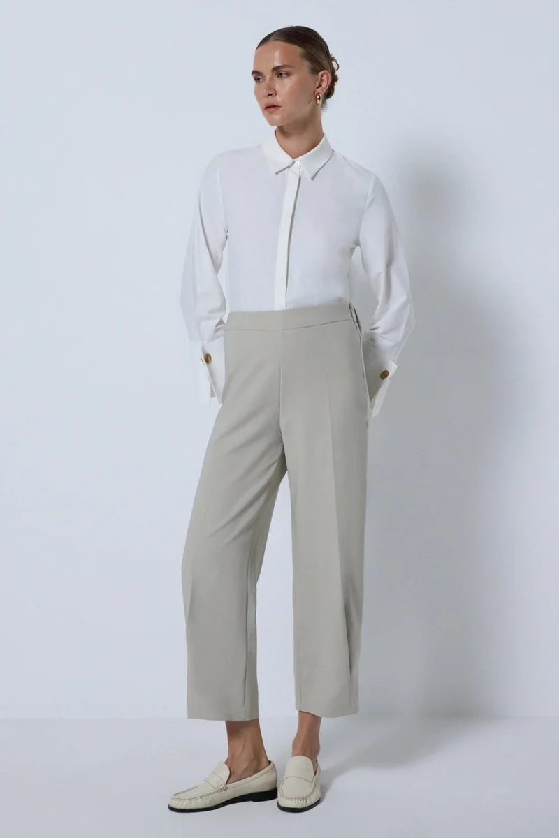 توتشي Crepe Trousers with Leg Stitching