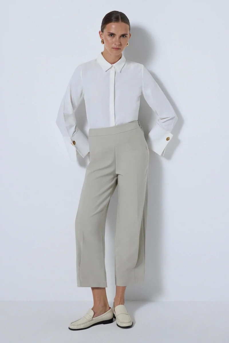 توتشي Crepe Trousers with Leg Stitching