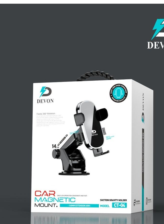 Devon Car Phone Holder with Suction Cup Heat Resistant Stabilizer with 360 Degree Rotation for Horizontal and Vertical Position - Image 1