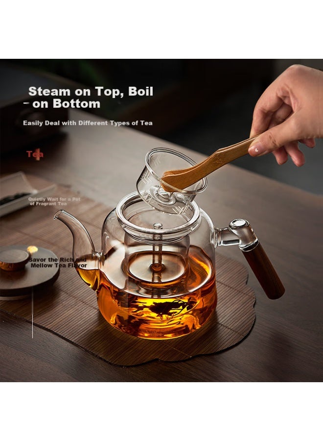 Yihutea Glass Tea Kettle With Water Separation, Electric Ceramic Stove For Tea Brewing, Large Capacity Tea Pot For Stovetop Steaming And Boiling - Image 2