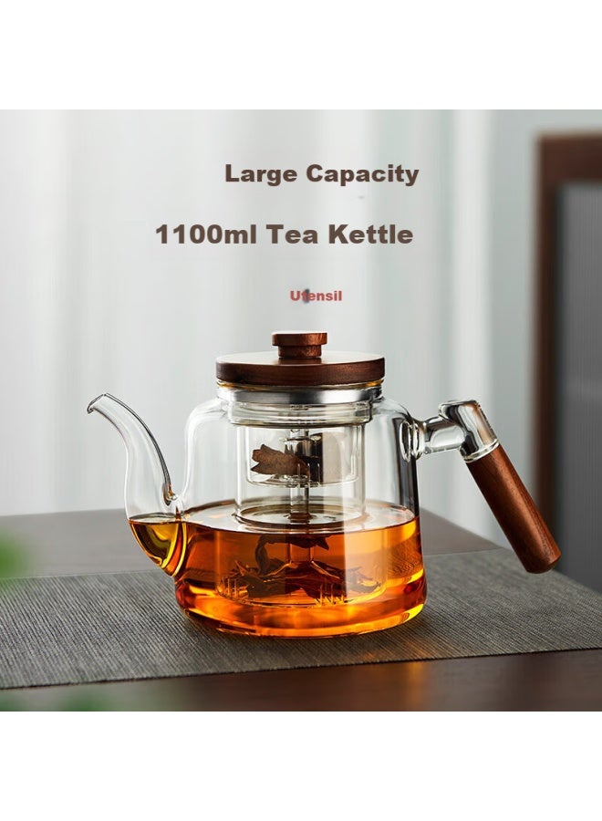 Yihutea Glass Tea Kettle With Water Separation, Electric Ceramic Stove For Tea Brewing, Large Capacity Tea Pot For Stovetop Steaming And Boiling - Image 1