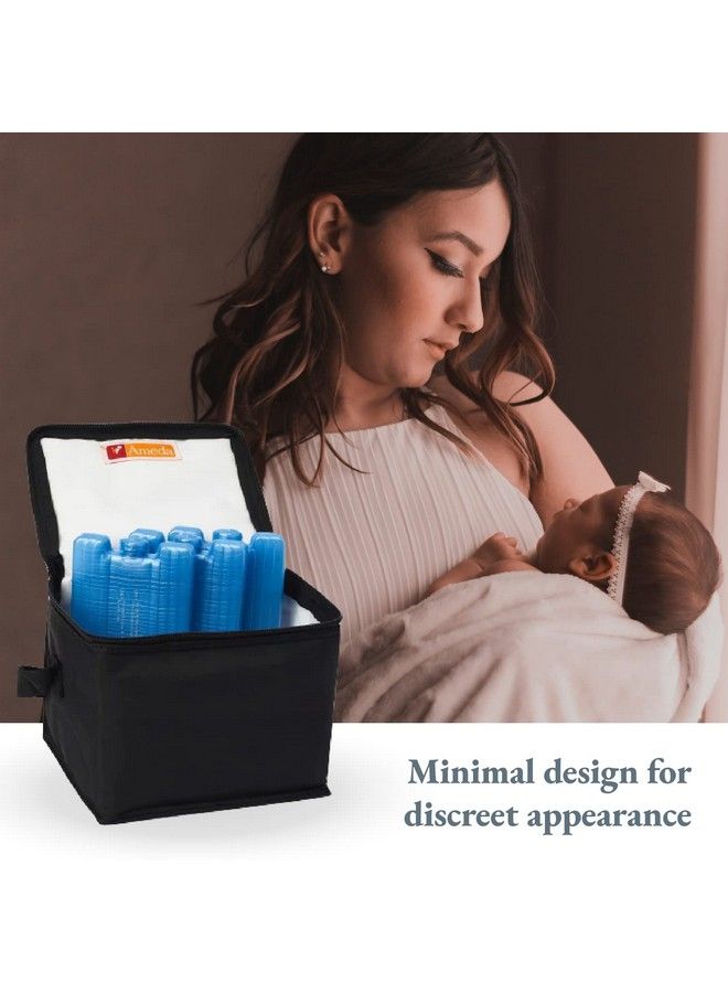 Ameda Mya Cool N Carry Breast Milk Storage System Includes: Insulated Black Nylon Carry Bag (3) Freezer Packs - Image 4
