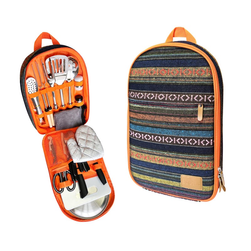Bsotas Camping Cooking Set- 24 Pcs Camping Utensils Camping Essentials Camping Gear for Camp Kitchen Cooking and Grilling, Portable Outdoor Cooking Travel Set for RV Tent Camper, BBQs, Camping Accessories - Image 2