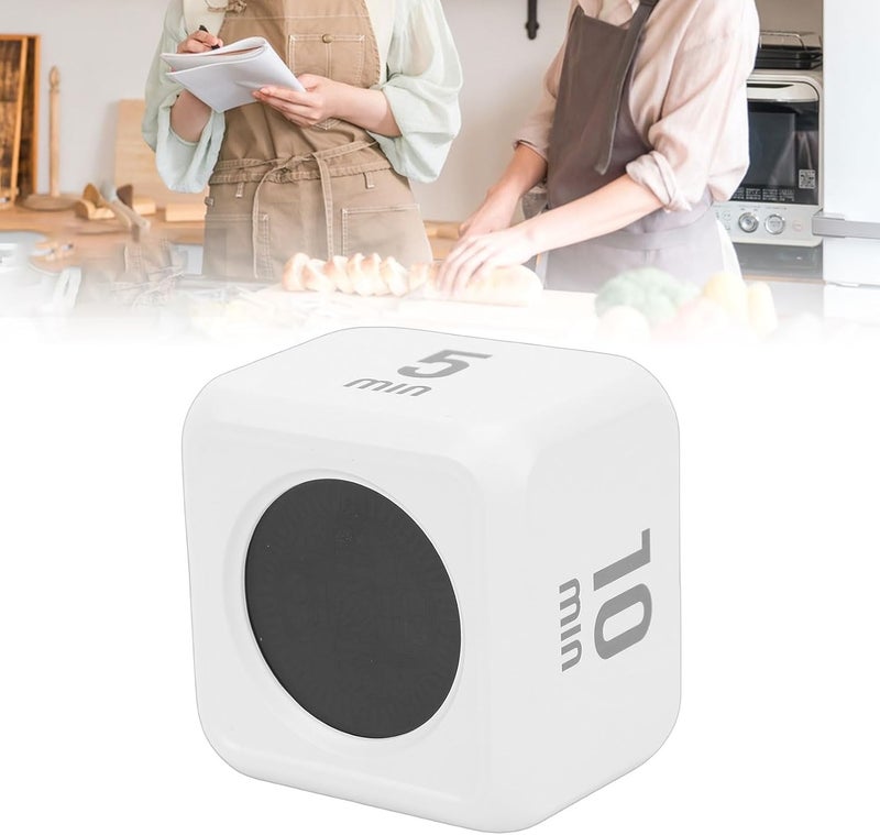 Visual Timer Cube, Silent Flash Screen with Gravity Sensor for Countdown and Countup, 99 Minutes for Work Learning Study Kitchen, White - Image 3