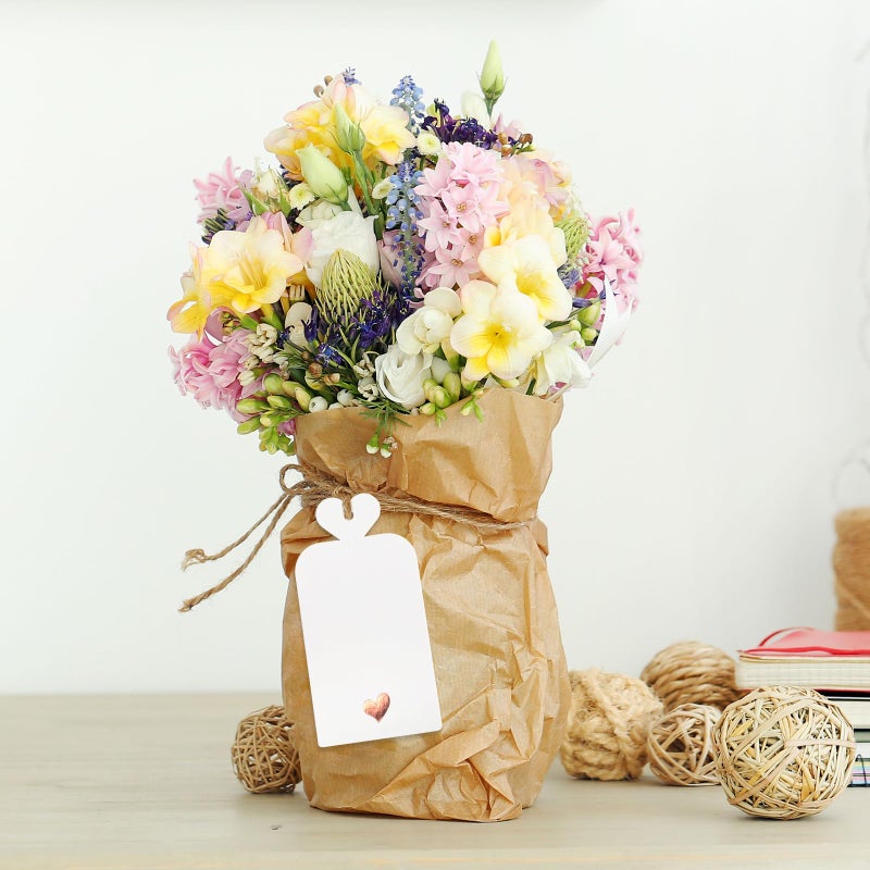 joycraft 100pcs Blank Gift Tags with String, 4x2 in White Paper Tags with Foil Rose Gold Heart, Personalized Gift Wrapping Labels for Birthday, Baby Shower, Wedding, Valentine's Day - Image 5
