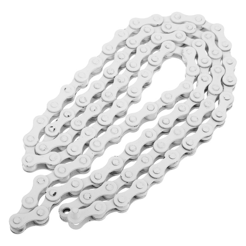 Detachable Single Speed Bicycle Chain Steel Replacement for Mountain and Road Bikes White - Image 2