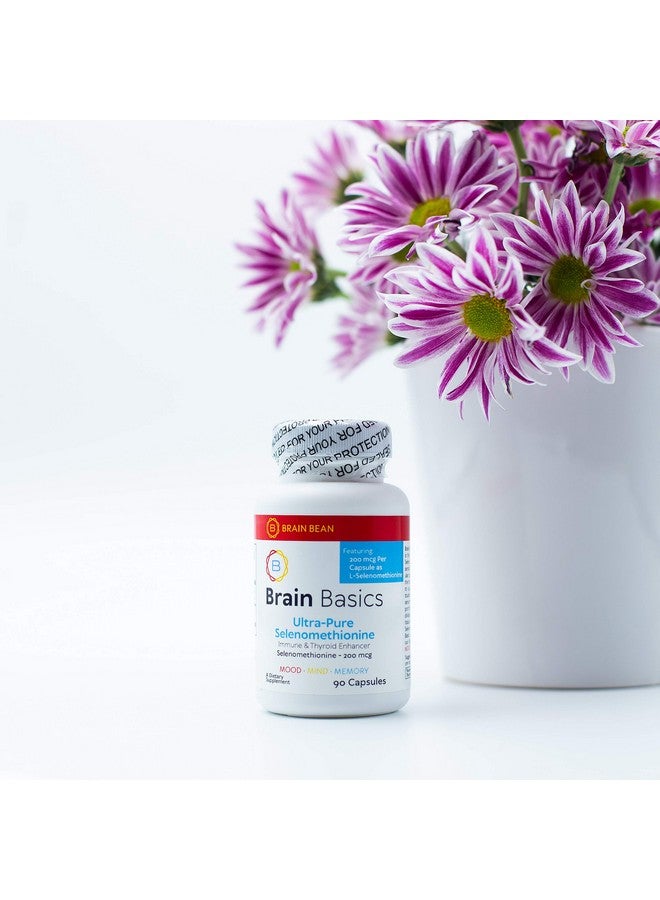 Brain-Bean Brain Basics Ultra-Pure Selenomethionine - Proper Thyroid Function and Immune System Support - 200 mcg Most Bioavailable Selenium - 90 Servings - Image 4
