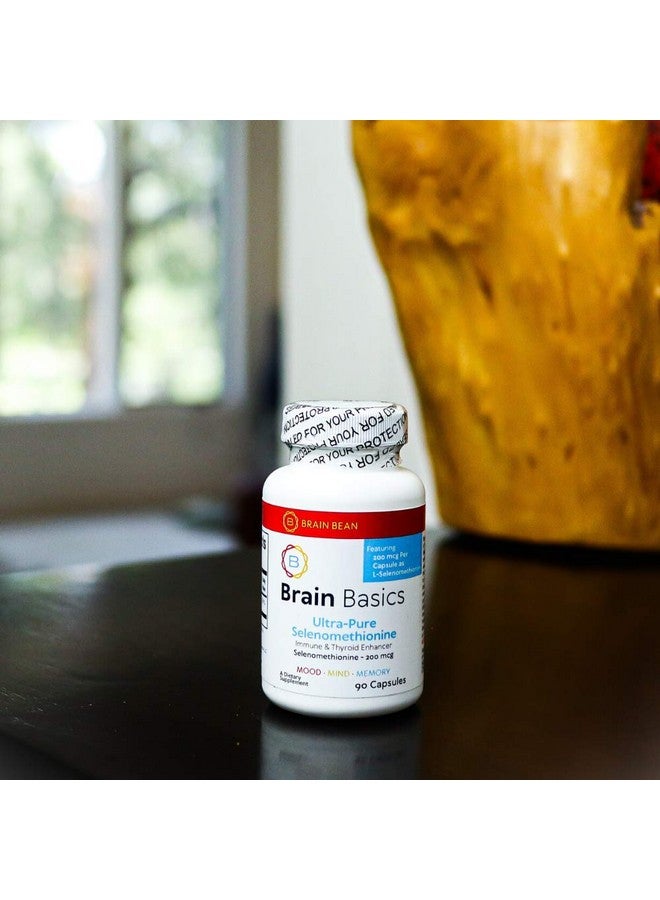 Brain-Bean Brain Basics Ultra-Pure Selenomethionine - Proper Thyroid Function and Immune System Support - 200 mcg Most Bioavailable Selenium - 90 Servings - Image 3