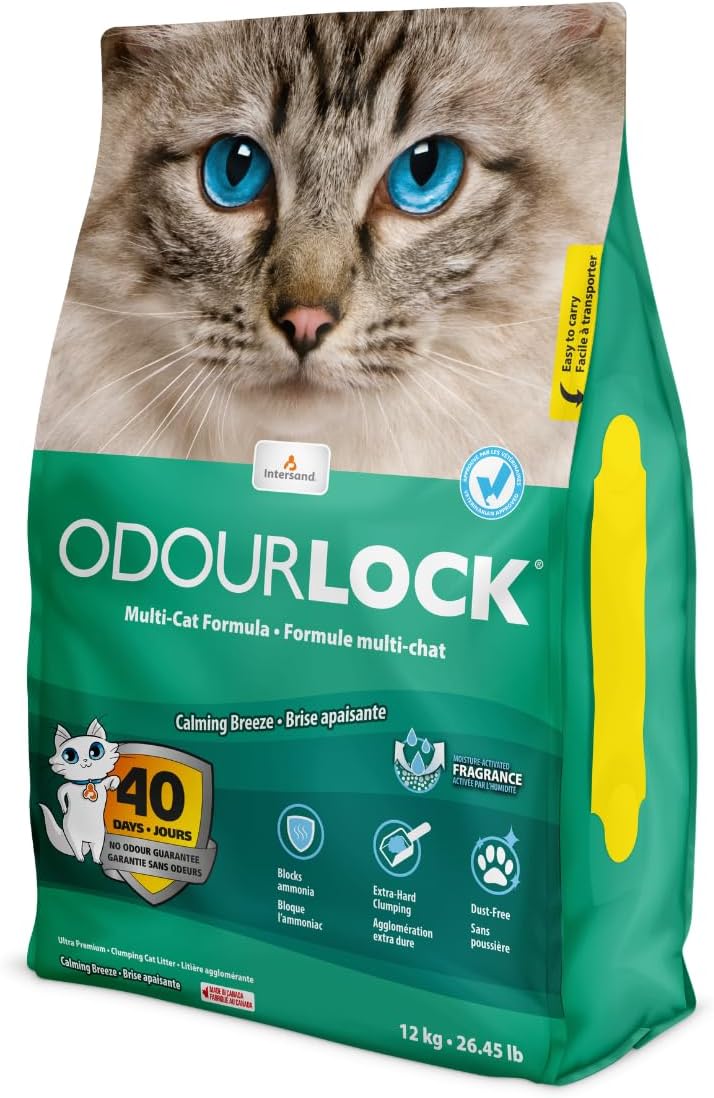 ODOURLOCK Intersand - ultra premium calming breeze multi-cat litter formula - 12kg. unscented litter. (pack of 1) - Image 2