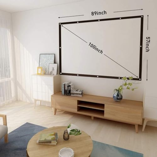 NIERBO Double Layer Projector Screen 100 inch 16:9 Portable Projection Movie Screen 3D with No Light Transmission for Home Theater Outdoor Indoor Office with 15 Nails No Crease - Image 2