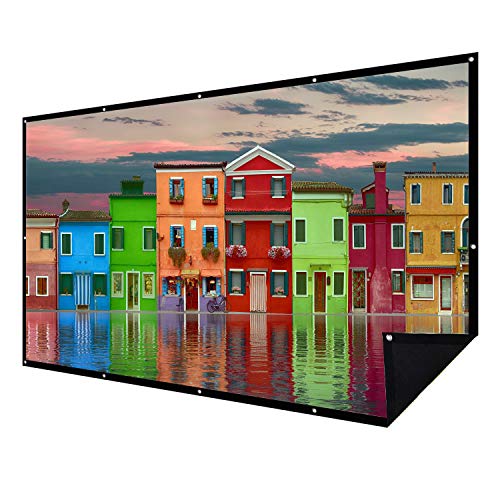 NIERBO Double Layer Projector Screen 100 inch 16:9 Portable Projection Movie Screen 3D with No Light Transmission for Home Theater Outdoor Indoor Office with 15 Nails No Crease - Image 3
