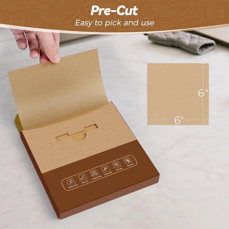 Tripho 360 Count 6"x 6" Heavy Duty Patty Paper Sheets for Separating Patty, No-Stick & No-Leak Unbleached Parchment Paper Squares, Pre-cut Burger Patty Paper for Oven, Air Fryer, Microwave - Image 3
