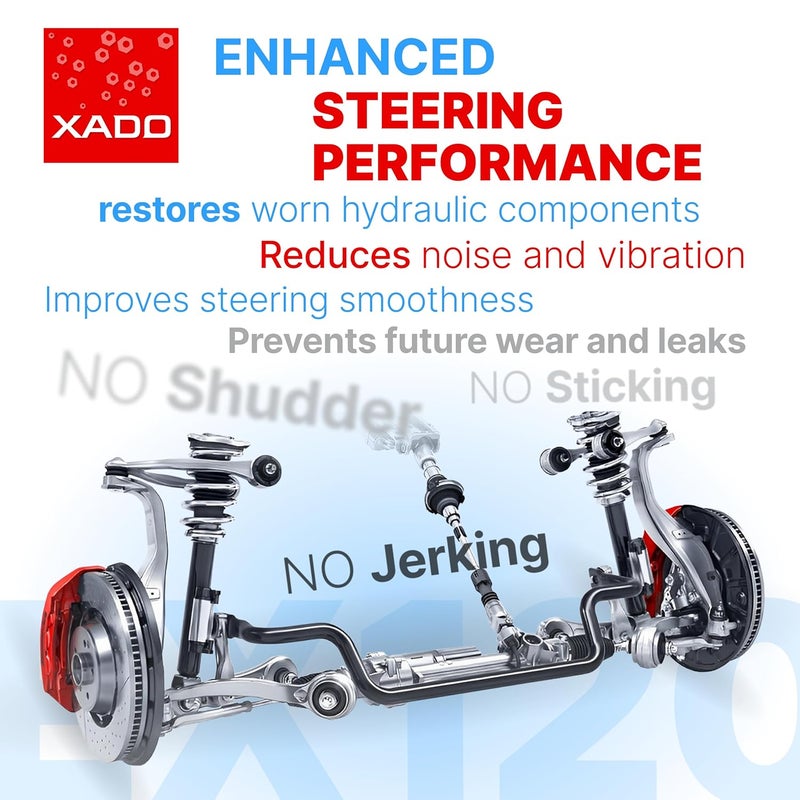 XADO Power Steering Fluid Oil Additive EX120 Metal Repair Conditioner and Revitalizant for Steering Wheel Booster and Hydraulic Equipment Protective Fluid Treatment from Wear Syringe 8 ml - Image 4