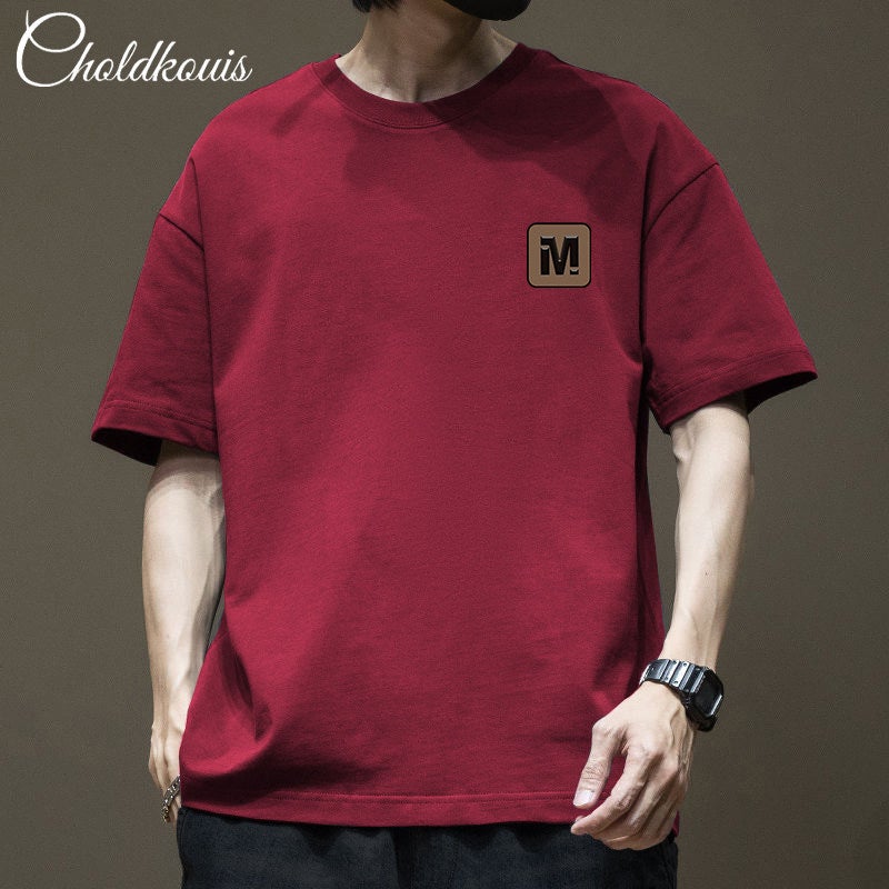 Short-sleeved t-shirt men's American high street ins trendy brand half-sleeved t-shirt heavyweight pure cotton loose plus size over-head clothes - Image 3
