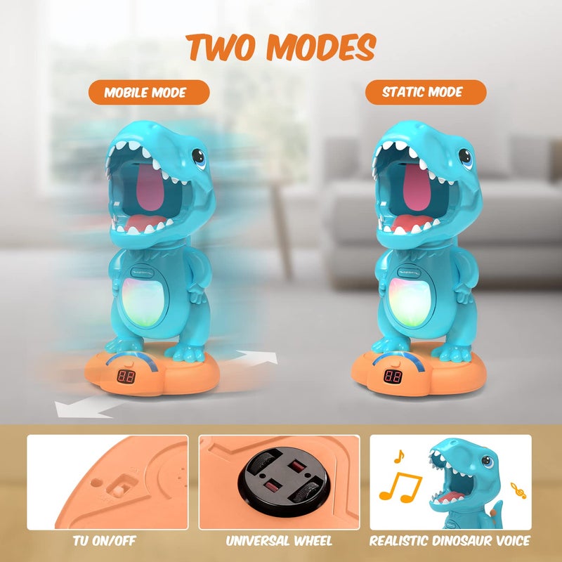 EagleStone Movable Dinosaur Shooting Toys for Boys  Electronic Target Practice with 2 Air Pump Guns LCD Score Tracker Sound Effects  48 Foam Balls for Kids 5 6 7 8 9 - Image 3