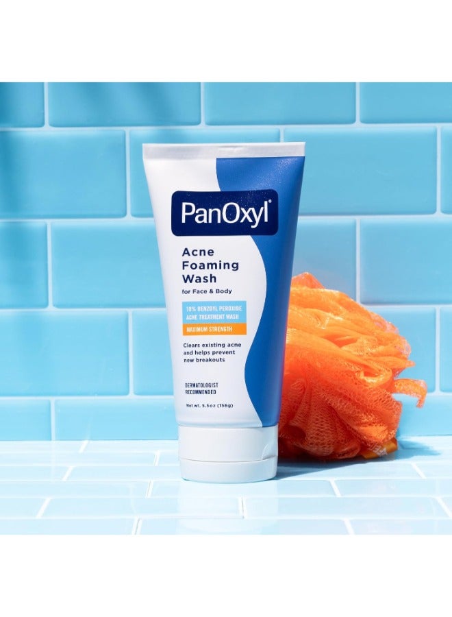 PanOxyl Acne Foaming Wash, Peroxide 10% Maximum Strength 5.5 Oz + Oil Control Moisturizer SPF30, 48grams - Image 5