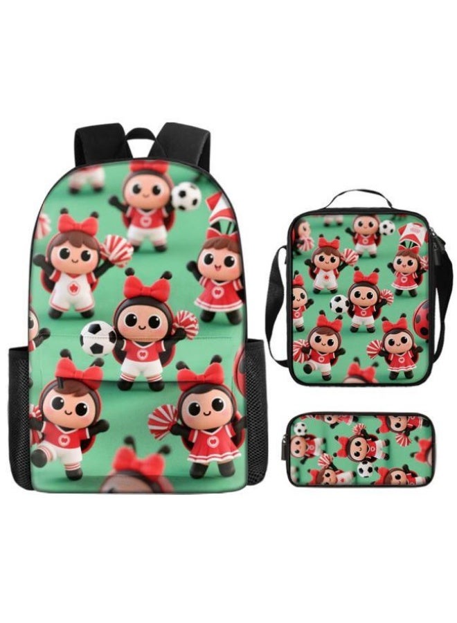 Bright Li Fire Unlock the new fashion of childish fun! Three-piece set of bags, cartoon elements for children and teenagers (students, children, friends' outings, mountain climbing, schooling, etc. can be used) - 13  - Image 2
