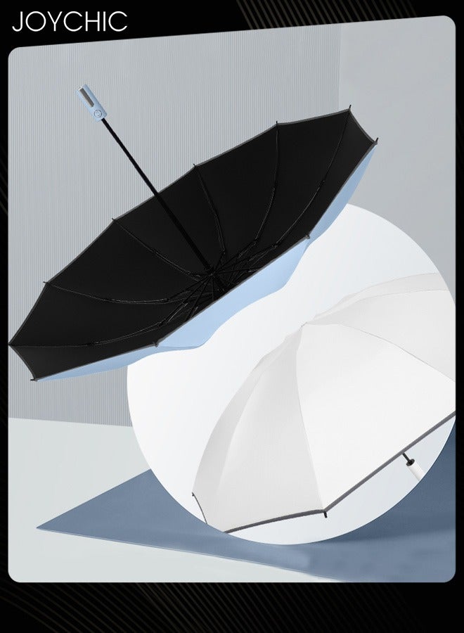 Joychic مظلة تلقائية مقاومة للرياح مظلة قابلة للطيات العكسية حماية من الأشعة فوق البنفسجية مظلة سفر للشمس والمطر زرقاء - Image 2