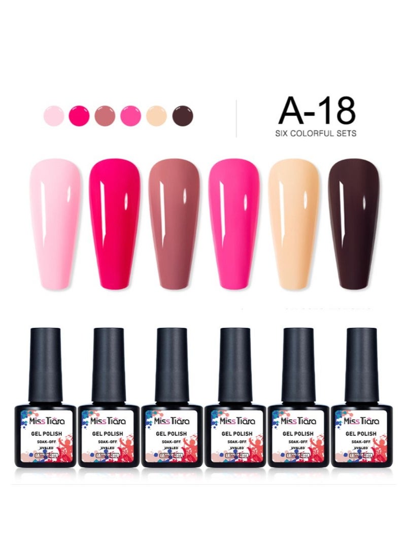 MissTiara 6-Piece UV and LED Nail Gel Polish Set A18  - Image 2