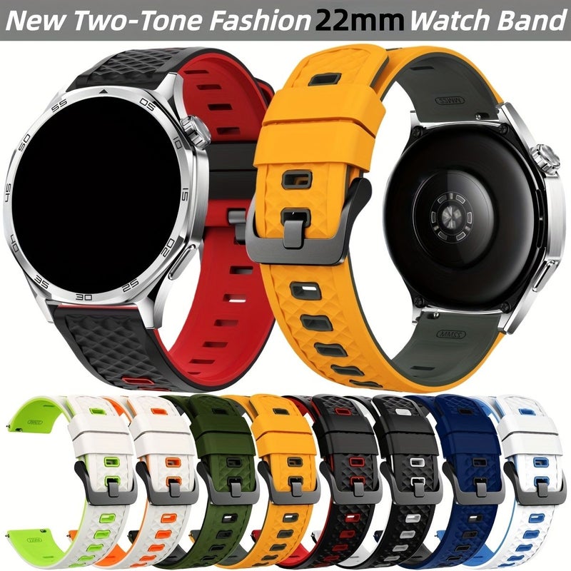 Yellow Gray 22mm Two Tone Watch Band Compatible with Huawei GT2 GT2 Pro GT3 GT3 Pro GT3 SE GT4 GT5 GT5 Pro GT6 GT Runner Samsung Galaxy Watch 3 Gear S3 Garmin Venu 2 Venu 3 Vivoactive 4 Forerunner 255 255 Music 265 745 935 945 - Image 3