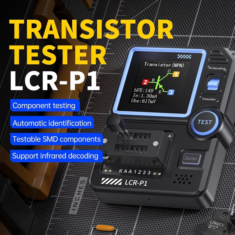 Transistor Tester with Infrared Decoding for Diode Triode NPN PNP MOS SCR Efficient Anti Burning - Image 3