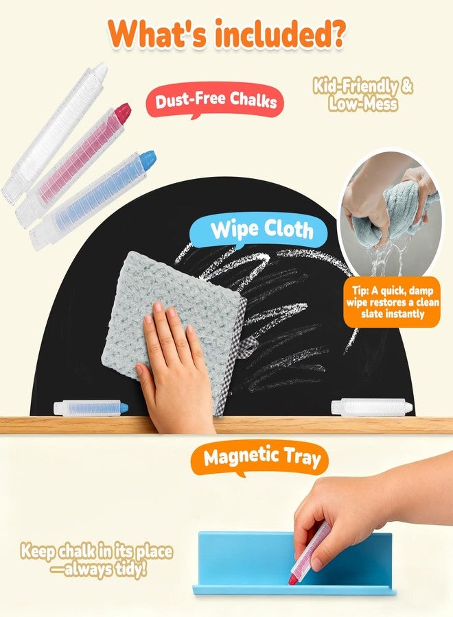 Warasee Magnetic Arch Wall Decal: Small 15.7" x 31.5" Vinyl Peel and Stick Chalkboard for Kids Playroom Classroom Home Use - Educational Learning Tool for Toddlers 1-3 & Children 4-7 (Black) - Image 5