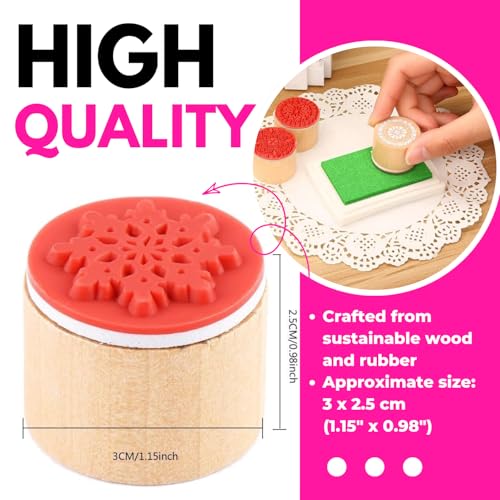 Oytra Rubber Stamps Wooden Block Round Lace Stamp Set of 6 Art Craft Journal for Bullet Journal Journaling Painting Printing Scrapbooking Home Decor Supplies (Lace Pattern Stamp Set) - Image 3