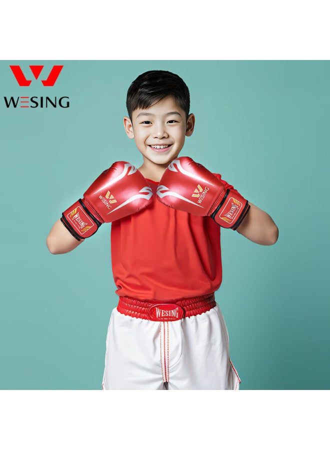 Nine Day Mountain Jiurishan Boxing Gloves For Children, Youth Student Sanda Taekwondo Fighting Compeion Training Punching Bag, Blue 4oz - Image 2