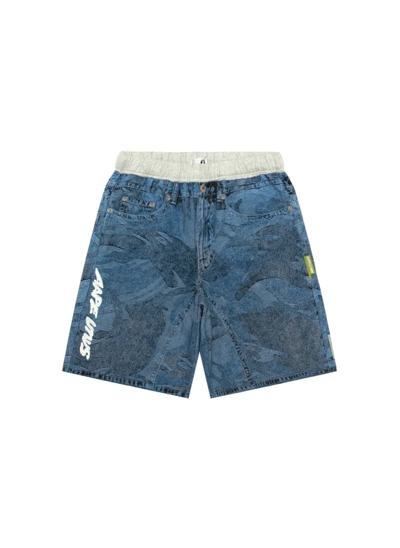 ايه ايه بي إي AAPEUNVS moonface logo camo shorts