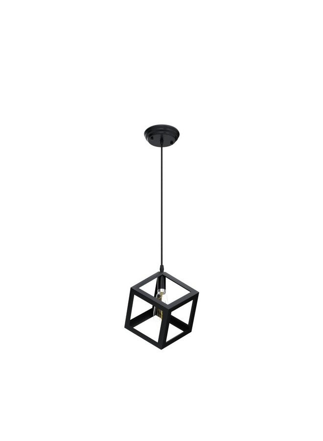 DarkVision Minimalist Industrial Pendant Light Matte Black Hanging Lighting Fixture with Open Frame Design, Perfect for Bedroom, Living Room Home and Office Décor (with Bulb) - Image 3