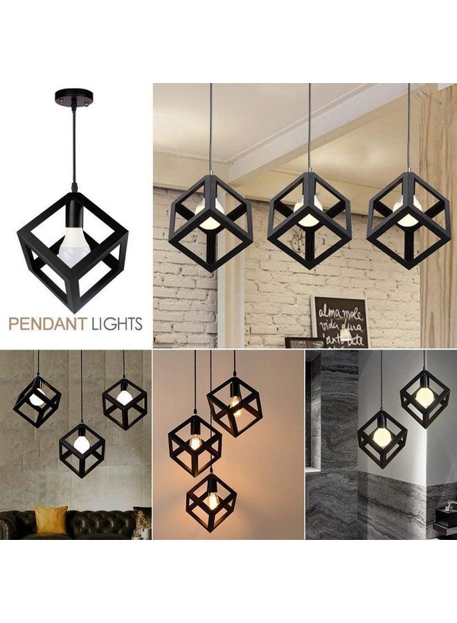 DarkVision Minimalist Industrial Pendant Light Matte Black Hanging Lighting Fixture with Open Frame Design, Perfect for Bedroom, Living Room Home and Office Décor (with Bulb) - Image 5