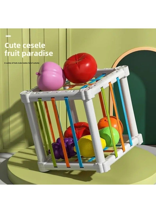 Fruit Rainbow Sesler Toys Shape Color Cognition Hand Movement Training Infant Early Education Enlightenment Toys-Color:Fruit Cesele Four Fruits [without Main Body]  - Image 1