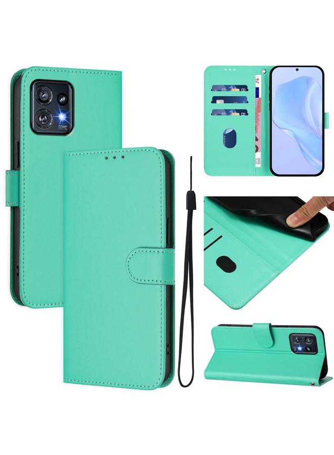 S-TOP Case For Motorola Edge+ 2023 / Moto X40 Skin Feel Solid Color Leather Phone Case with Lanyard - Image 1