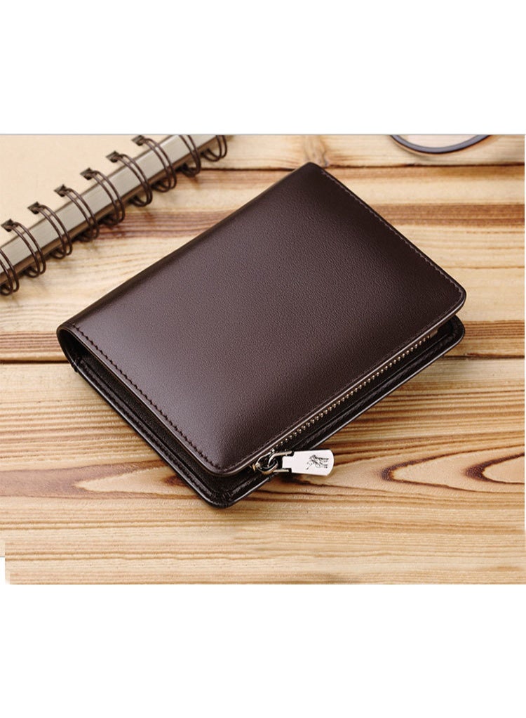 وليام بولو محفظة ويليام بولو للرجال، محفظة جلدية فاخرة، محفظة جلدية ناعمة للرجال، تصميم عمودي قصير، محفظة جلدية من جلد البقر من الطبقة العليا - Image 2