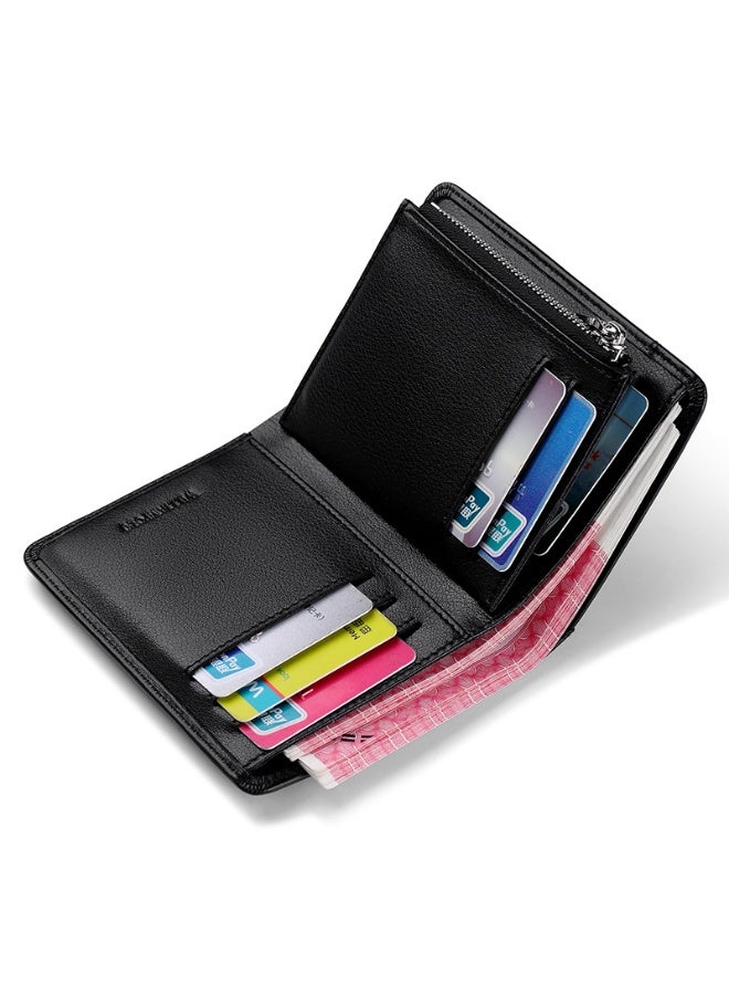 وليام بولو محفظة ويليام بولو للرجال، محفظة جلدية فاخرة، محفظة جلدية ناعمة للرجال، تصميم عمودي قصير، محفظة جلدية من جلد البقر من الطبقة العليا - Image 3