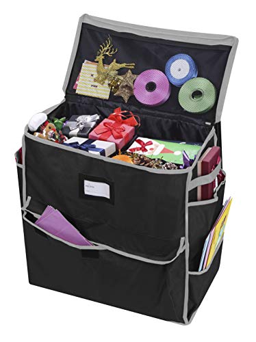 ProPik Unique Holiday Storage Organizer for Gift Bag and Wrapping Accessories (Black) - Image 1