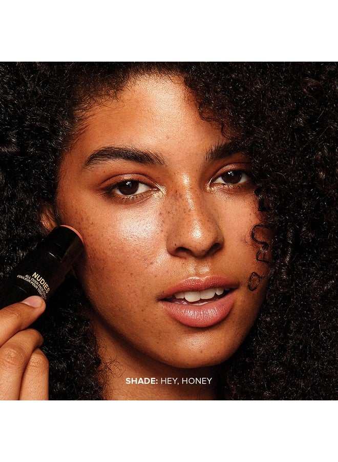 NUDESTIX Nudies Glow Cream Highlighter Bronze + Glow 3-In-1 All Over Face Colour For Eyes, Cheeks, Lips W/Blending Brush (Hey Honey) - Image 1