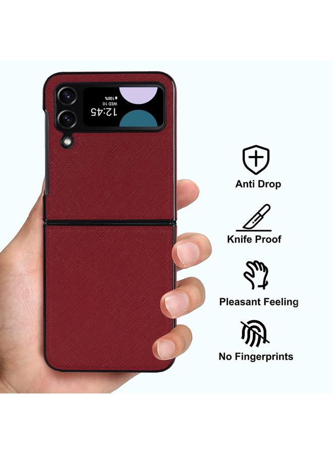 S-TOP Case For Samsung Galaxy Z Flip4 5G Cross Pattern Foldable Phone Case - Image 5