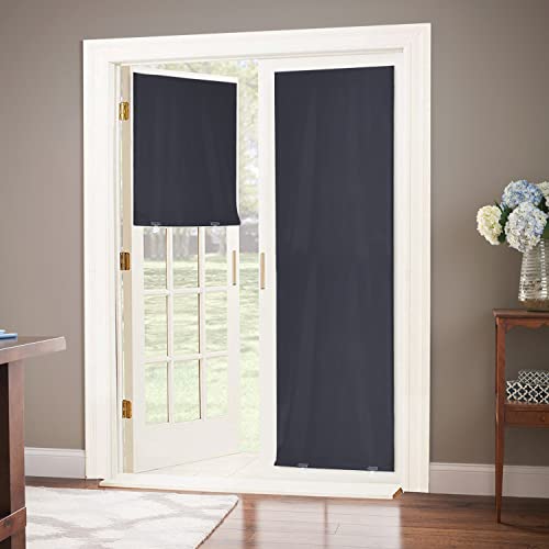 LazBlinds 100% Blackout Cordless Thermal Insulated UV Protection Privacy Curtain for Windows and Doors (26''W x 68''H, Black, 1 Panel) - Image 1