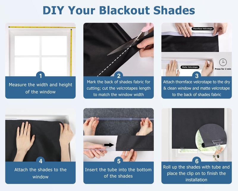 LazBlinds 100% Blackout Cordless Thermal Insulated UV Protection Privacy Curtain for Windows and Doors (26''W x 68''H, Black, 1 Panel) - Image 4