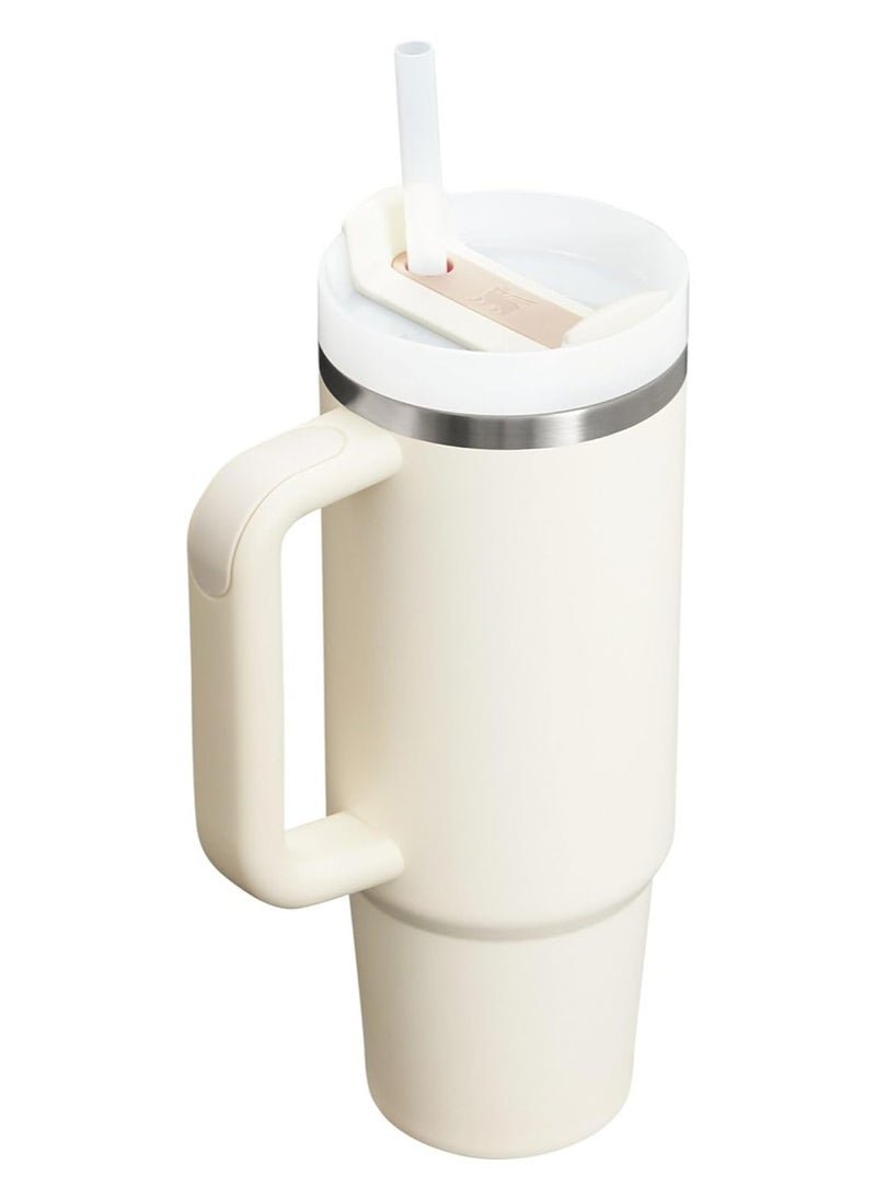 Stanley - Stanley Quencher H2.0 FlowState Tumbler 30OZ CREAM Stainless Steel Vacuum Insulated with 3-Position Lid and Straw Perfect for Water Iced Tea Coffee On-the-Go Hydration Ideal Gift Stanley Cup - Image 1